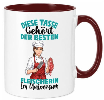 Im Universum: Fleischerin | Schlachterei lustiger Spruch Geschenk Humor Tasse