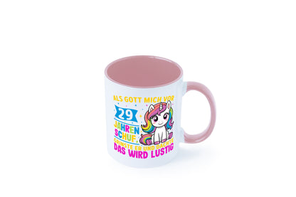 29. Geburtstag | Als Gott mich schuf 40 Jahre v2 Humor Geschenkidee Tasse