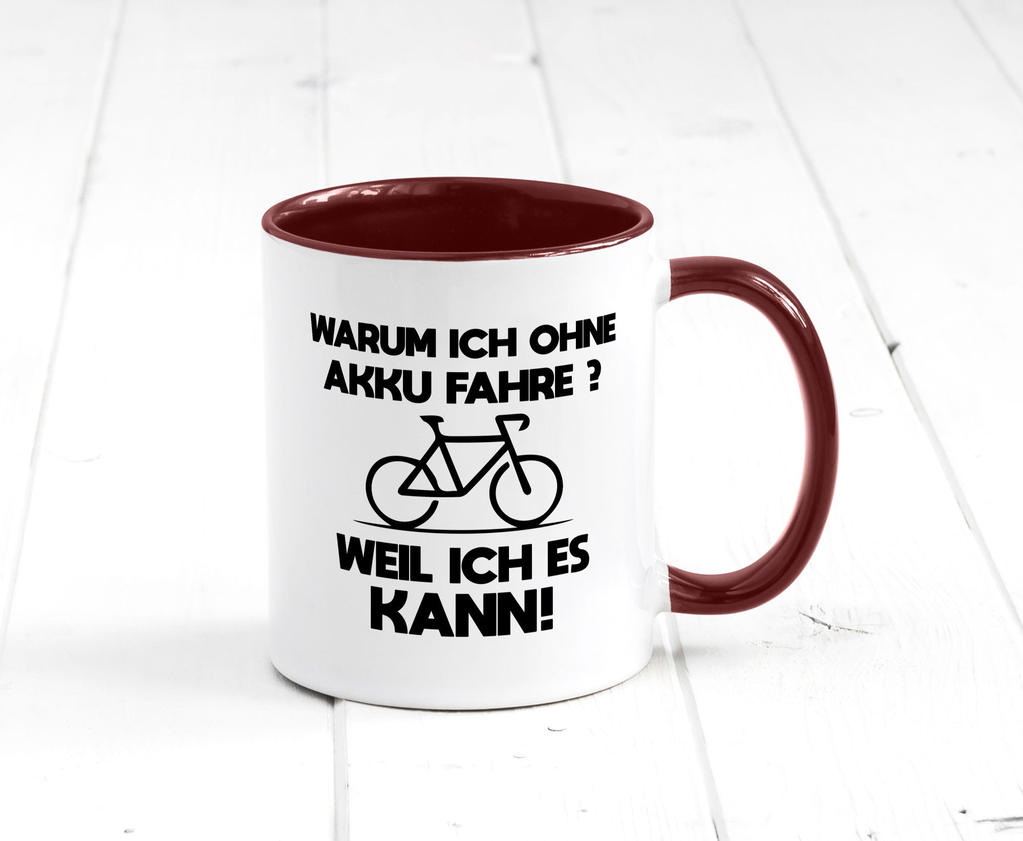 Warum ich ohne Akku fahre weil ichs kann | Radfahren Geschenk Humor