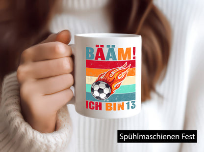 13. Geburtstag | Bääm ich bin 13 Fußball Humor Geschenkidee Tasse