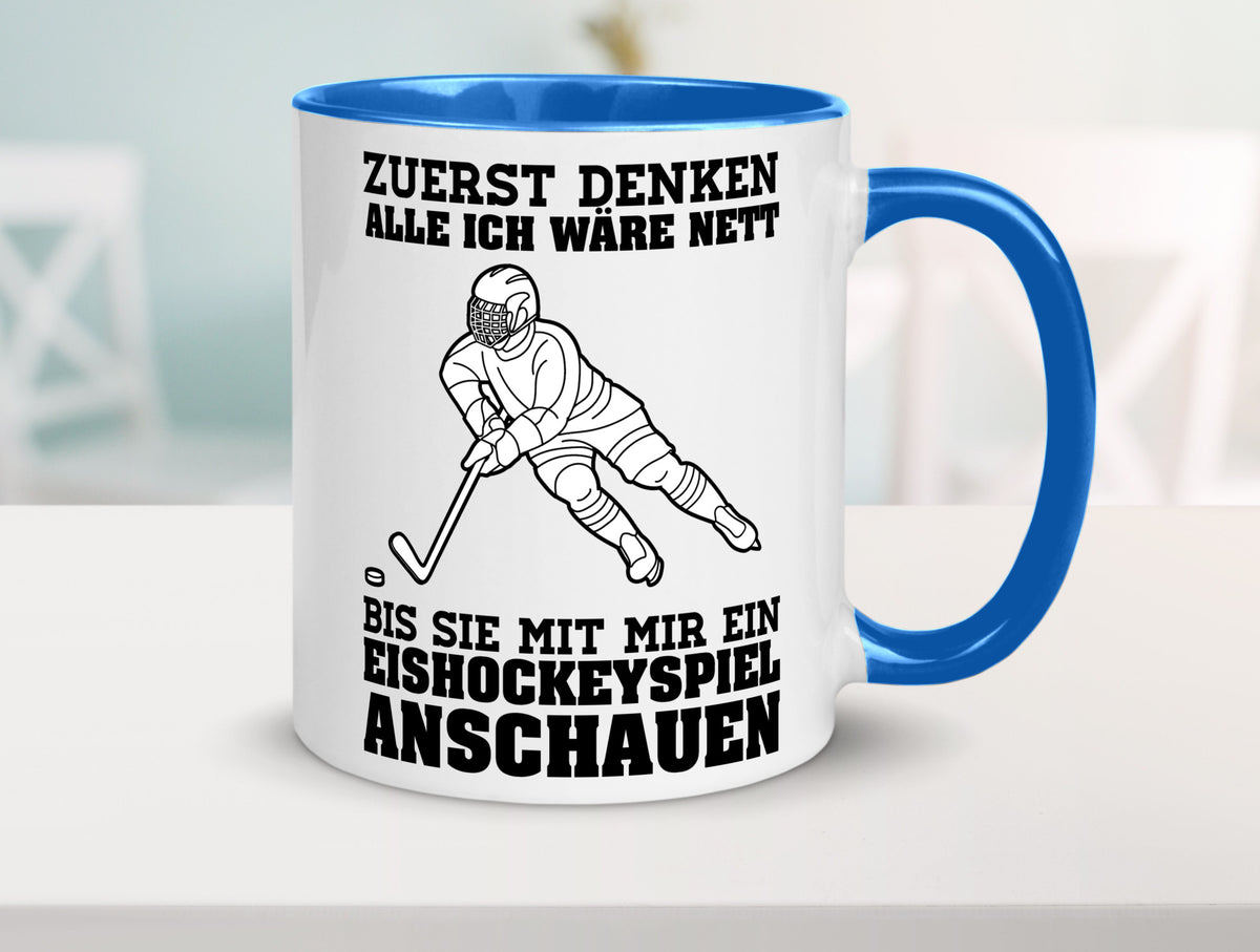 Eishockeyspiel | Eishockeyfan Tasse Eishockeyspieler Humor Geschenkidee