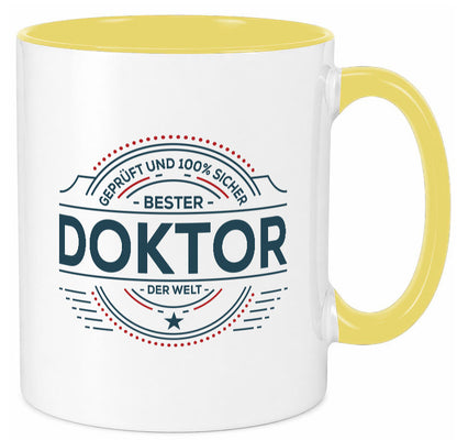 Geprüft und sicher: Doktor | Doktorand Doktortitel lustiger Spruch Geschenk Tasse