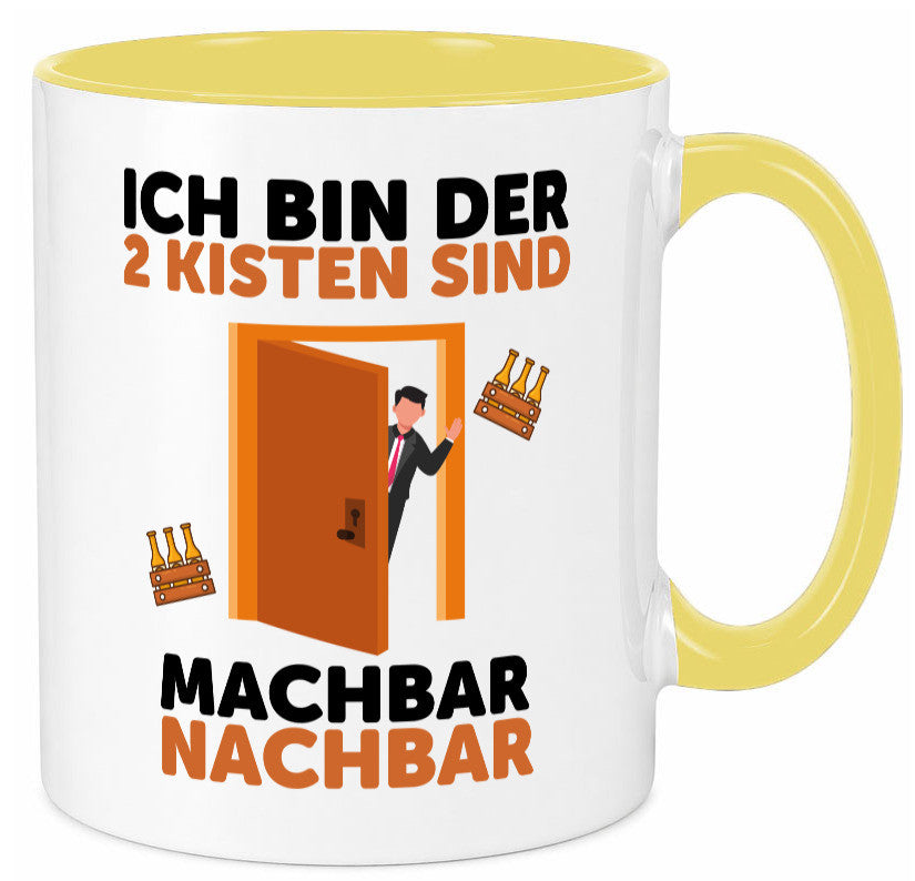 2 Kisten Bier | witziger Spruch Nachbar Einweihung Humor Geschenkidee Tasse
