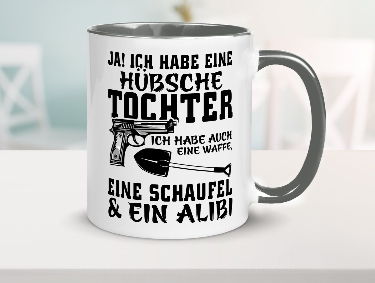 Hübsche Tochter Geschenk Familie Geschenkidee lustiger Spruch Tasse