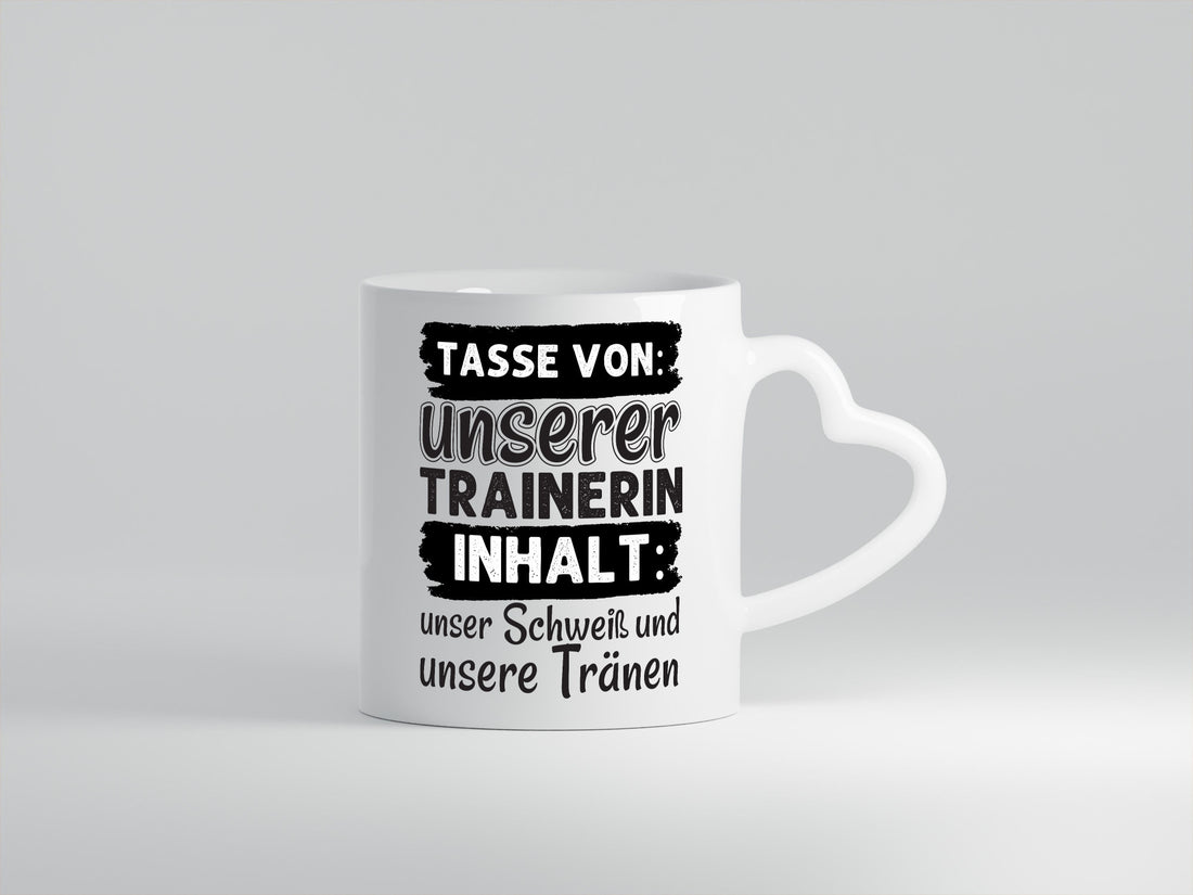 Schweiß und Tränen | Trainerin Tasse Sporttrainerin lustig Humor Geschenkidee