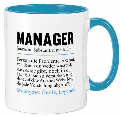 Manager | Definition lustig Management Geschenk Humor Geschenkidee lustiger Tasse