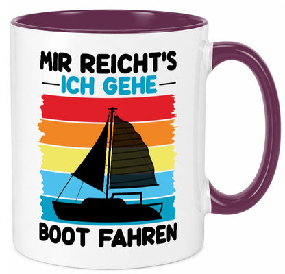 Mir reichts ich geh Boot Fahren | Bootsfahrer Motorboot v2 Humor Geschenkidee Tasse