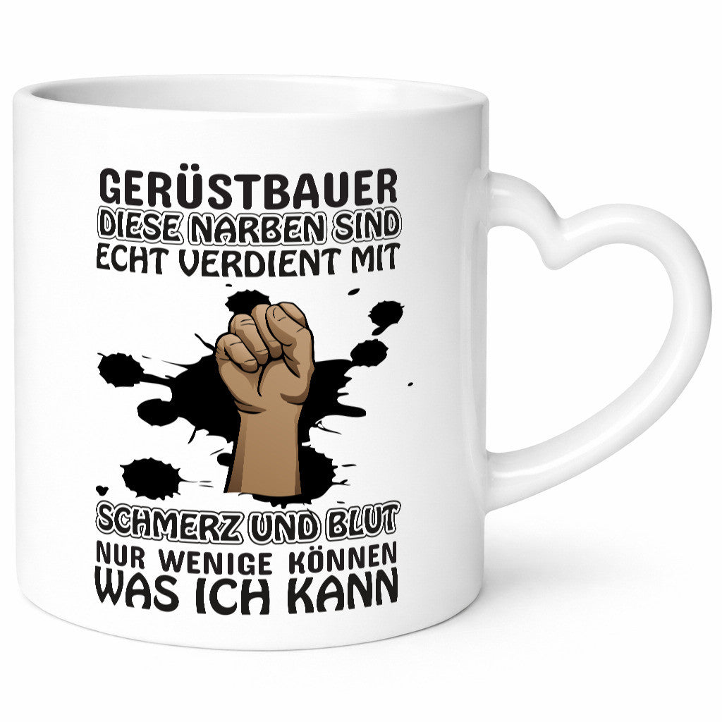 Gerüstbauer Tasse | Schmerz und Blut harte Arbeit lustig Kollegen Büro Geschenk