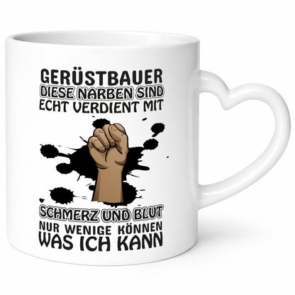 Gerüstbauer Tasse | Schmerz und Blut harte Arbeit lustig Kollegen Büro Geschenk