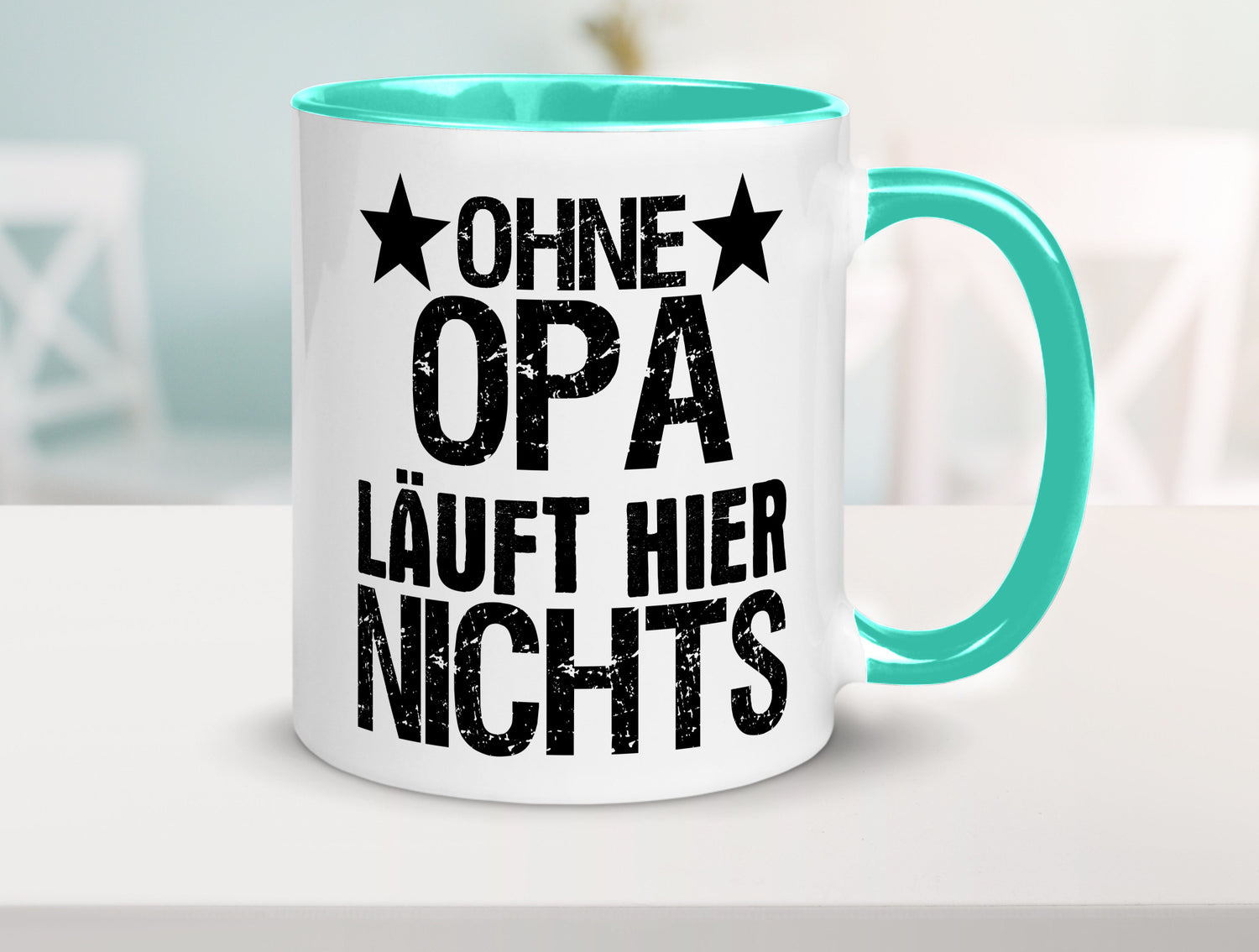 Ohne Opa läuft hier nichts | Sterne Geschenkidee Familie Humor Tasse