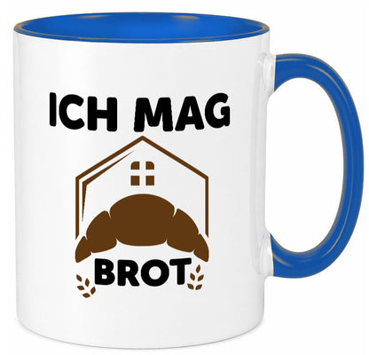 Ich mag Brot | Bäcker backen lustiger Spruch Geschenk Humor Geschenkidee Tasse
