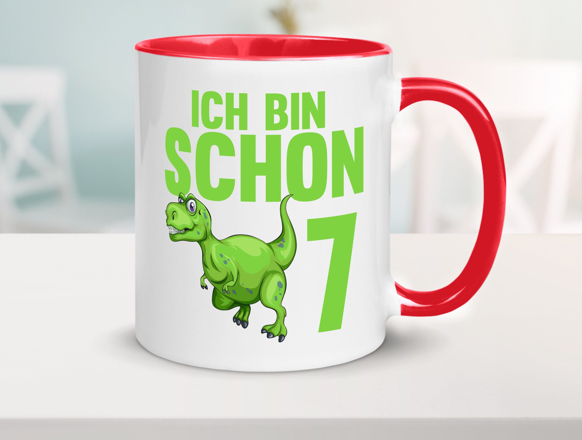 7. Geburtstag | 7 Jahre Dino Dinosaurier Humor Geschenkidee Tasse
