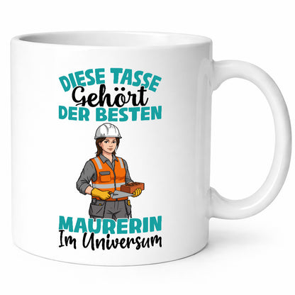 Im Universum: Maurerin | Bau Handwerkerin Geschenkidee Humor Tasse