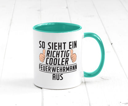 Richtig Cooler Feuerwehrmann | Feuerwehr Geschenkidee Humor Tasse