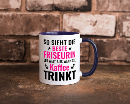 Kaffee trinkt: Friseurin | Friseuse Frisörin lustig Humor Geschenkidee Geschenk