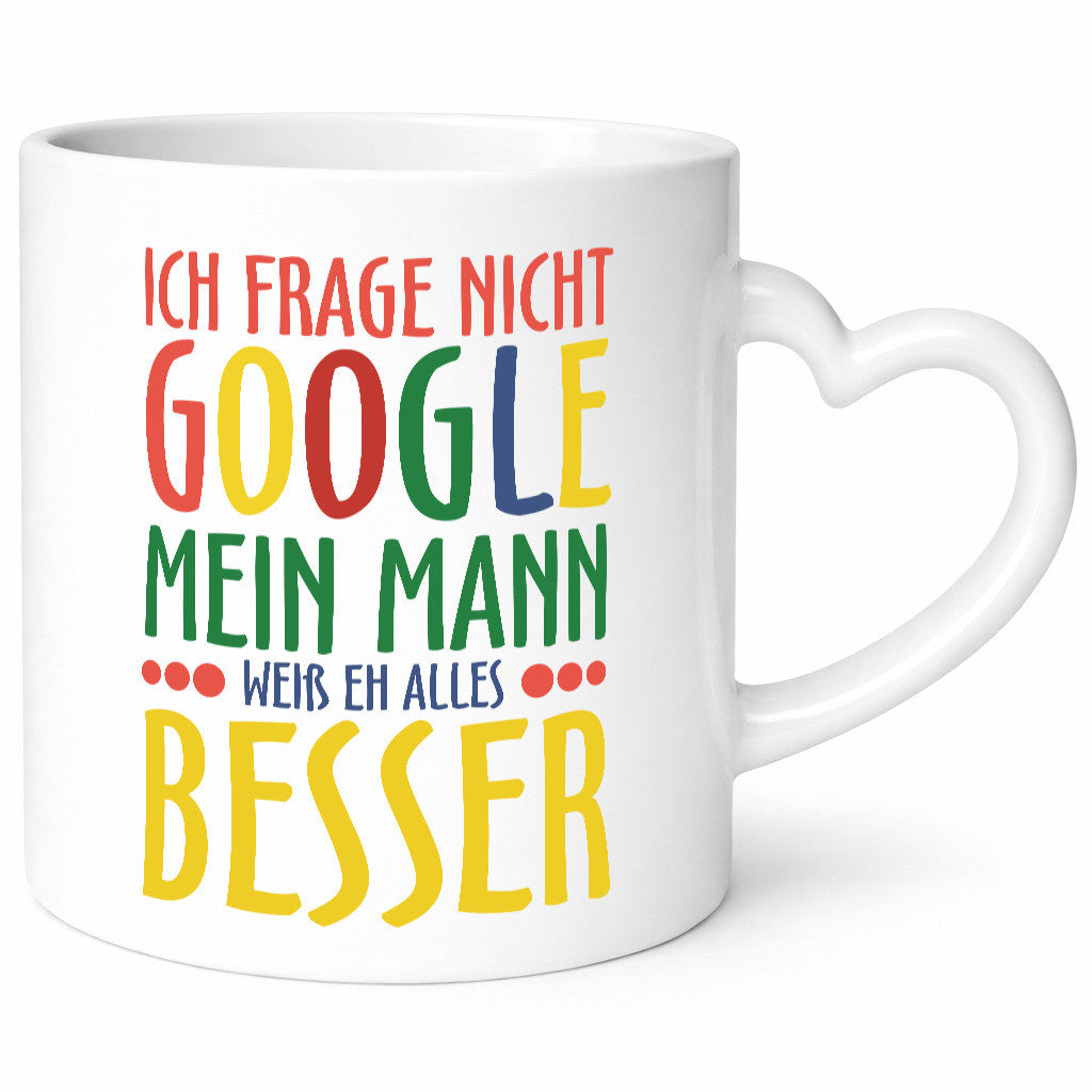 Mann weiß alles besser | Ehe Google Partnerschaft Humor Geschenkidee Tasse