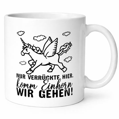 Nur verrückte hier lustig Humor Geschenkidee Geschenk Tasse