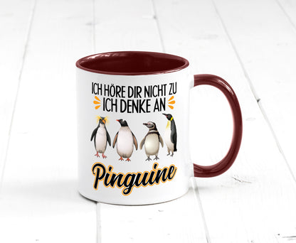 Ich denke an Pinguine Geschenkidee Humor Tasse