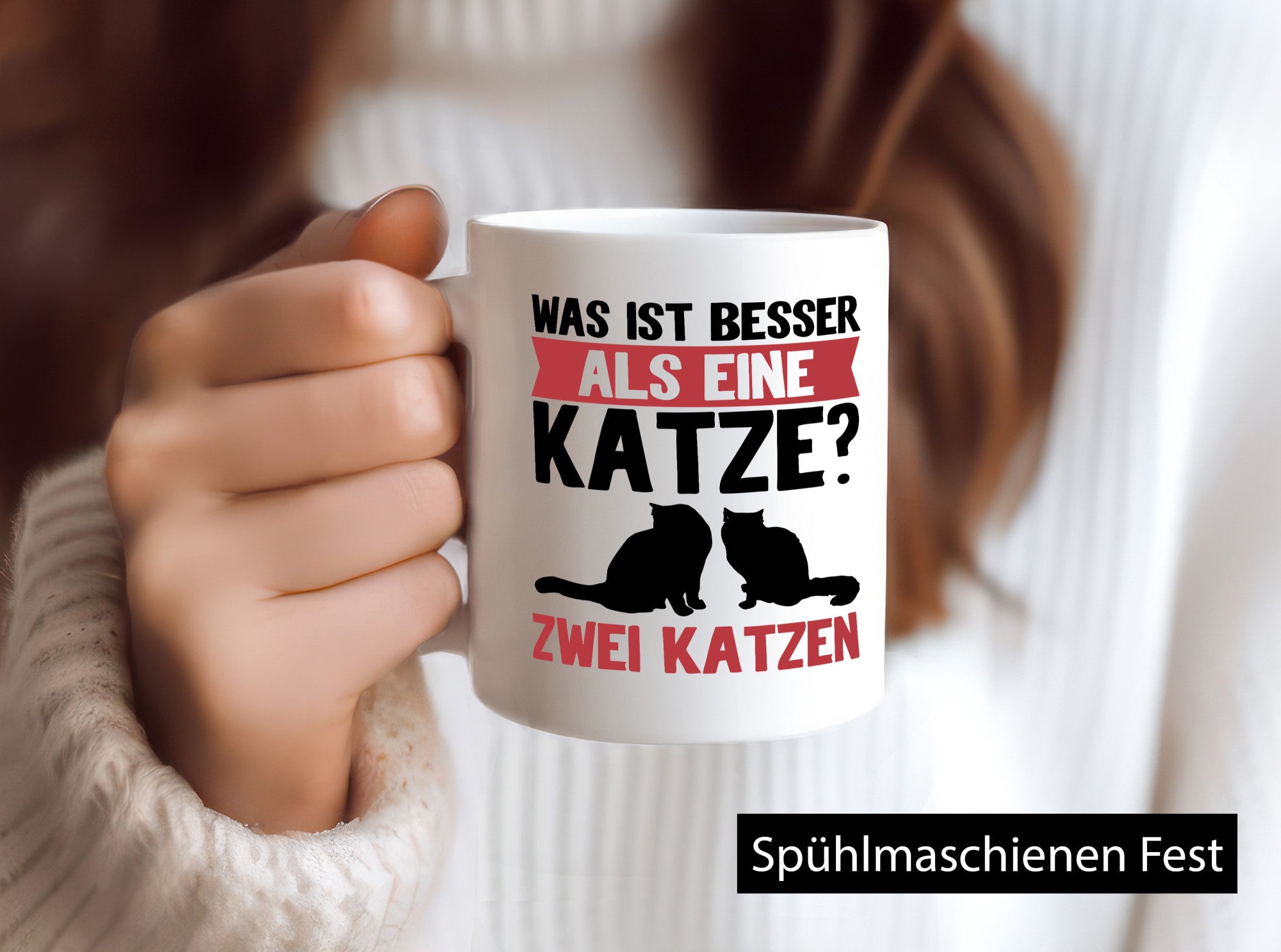 Zwei Katzen lustig Tierliebhaber Humor Geschenk Tasse
