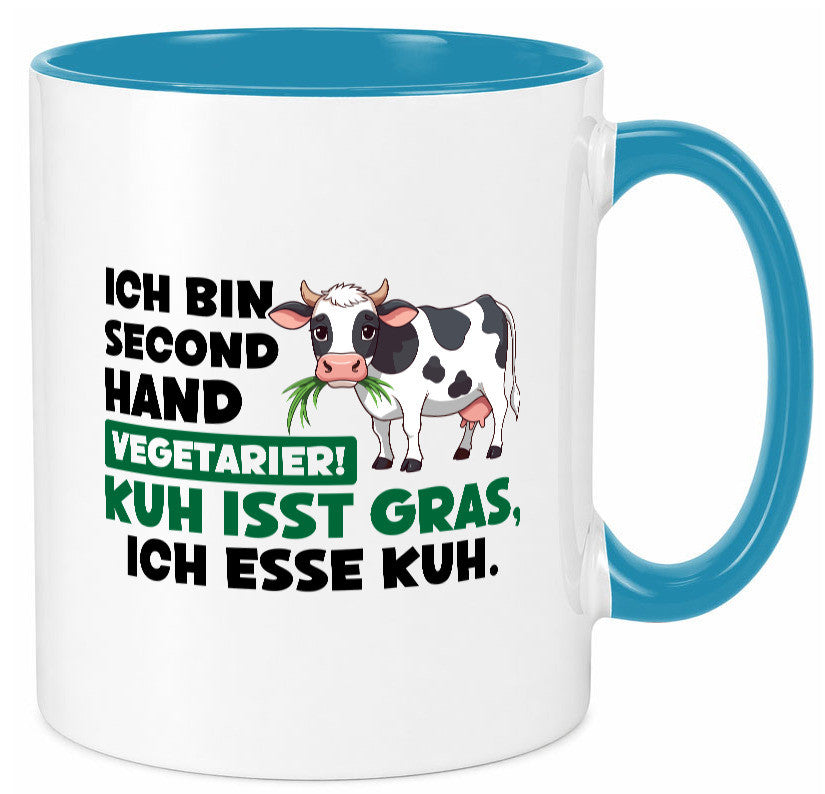 Ich bin secendhand vegetarierer | BBQ Kühe Liebhaber v2 Geschenk Humor Tasse