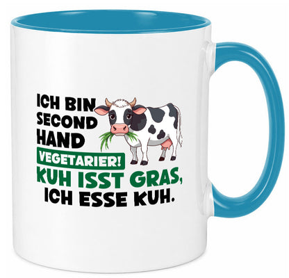 Ich bin secendhand vegetarierer | BBQ Kühe Liebhaber v2 Geschenk Humor Tasse