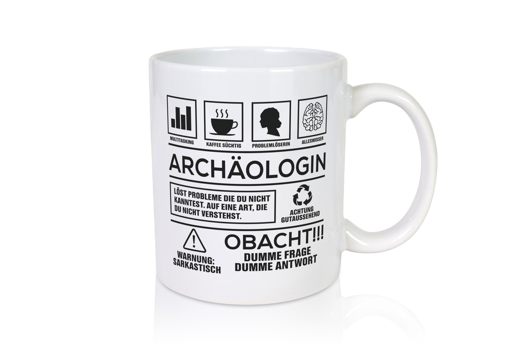 Achtung Probleme Archäologin| Archäologie | Forscherin Geschenkidee Humor Tasse
