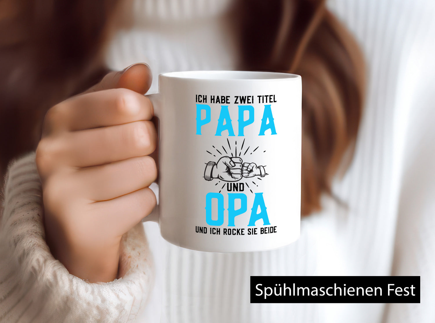 Papa und Opa | zwei Titel Rocke sie Beide Humor Familie Geschenkidee Tasse