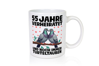 55 Jahre verheiratet | Turteltauben Ehe Ehepaar Humor Geschenkidee Tasse