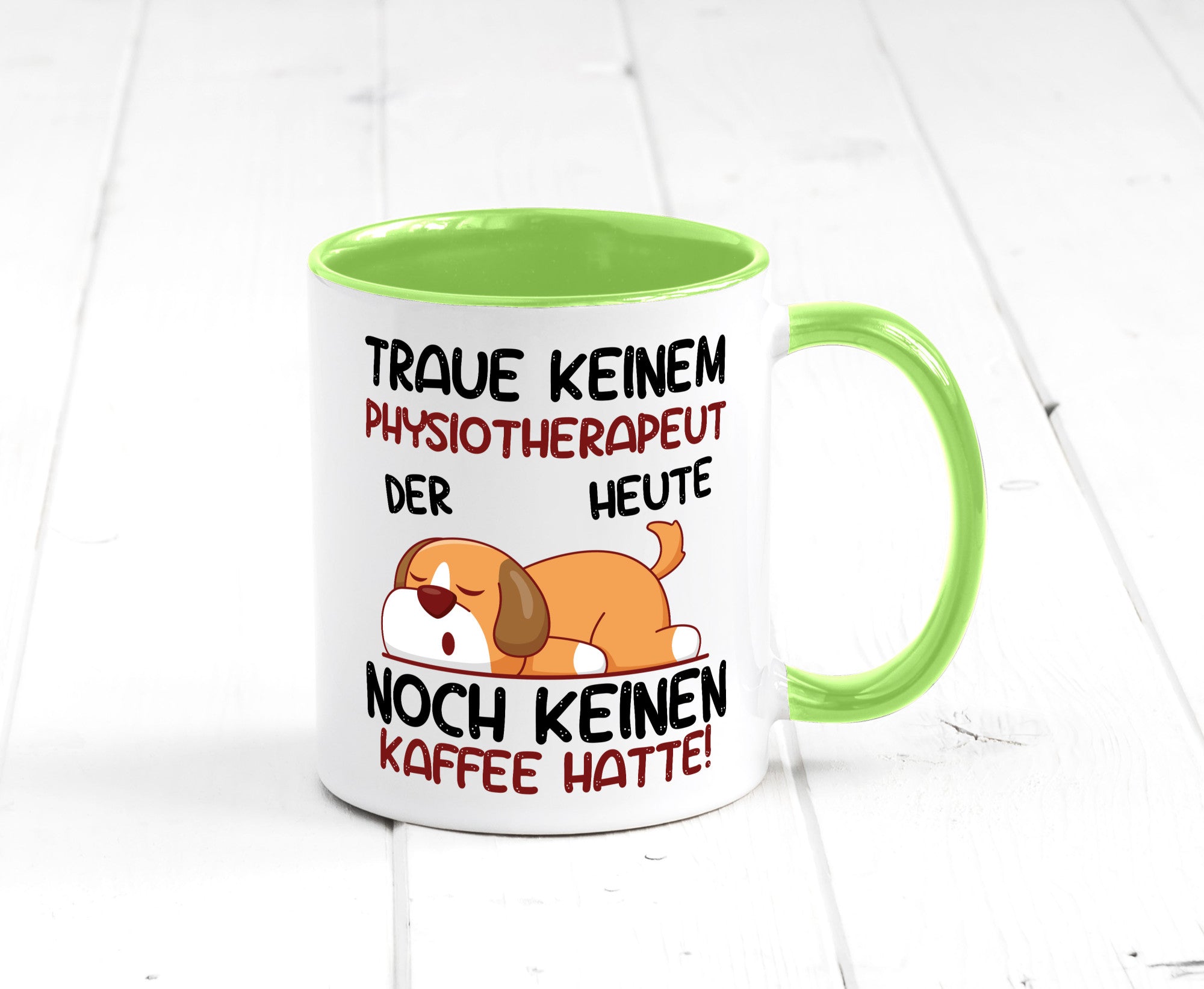 Traue keinem Physiotherapeut lustiger Spruch Geschenk Humor Geschenkidee Tasse