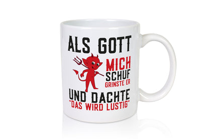 Als Gott mich Schuh | Das wird Lustig Teufel Geschenk Humor Geschenkidee