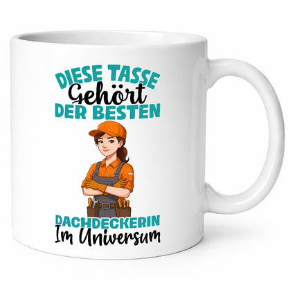 Im Universum: Dachdeckerin | Dachbau Hausbau lustiger Spruch Geschenk Humor