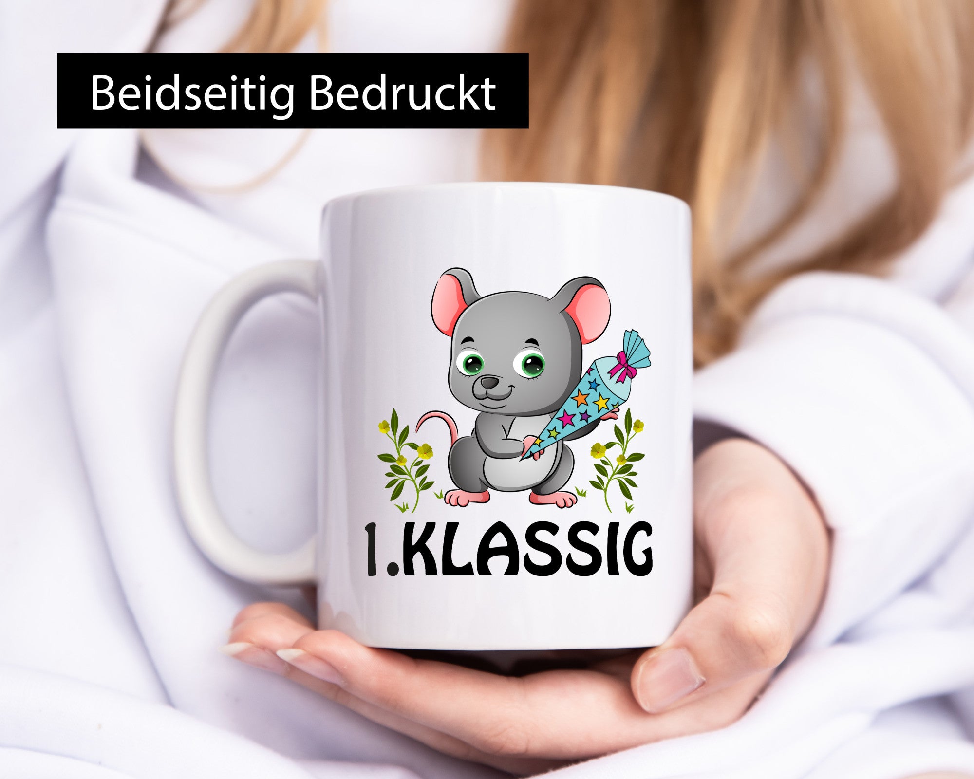 1. Klassik | Schulanfänger Tasse Einschulung Mädchen lustig Humor Geschenkidee