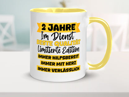 2 Jahre im Dienst | Jubiläum Arbeit v8 lustiger Spruch Geschenk Kollegen Büro