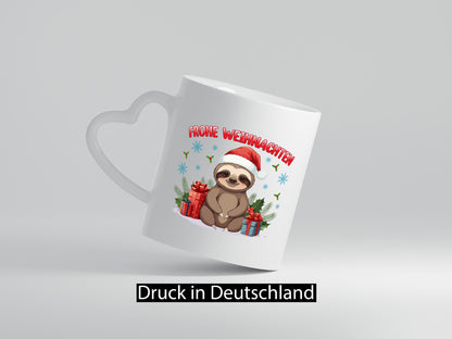 Frohe Weihnachten | Faultier Humor Tierliebhaber Geschenkidee Tasse