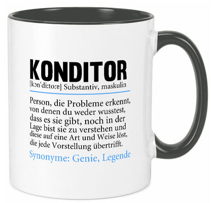 Konditor | Spruch Definition Konditorei lustiger Geschenk Humor Geschenkidee