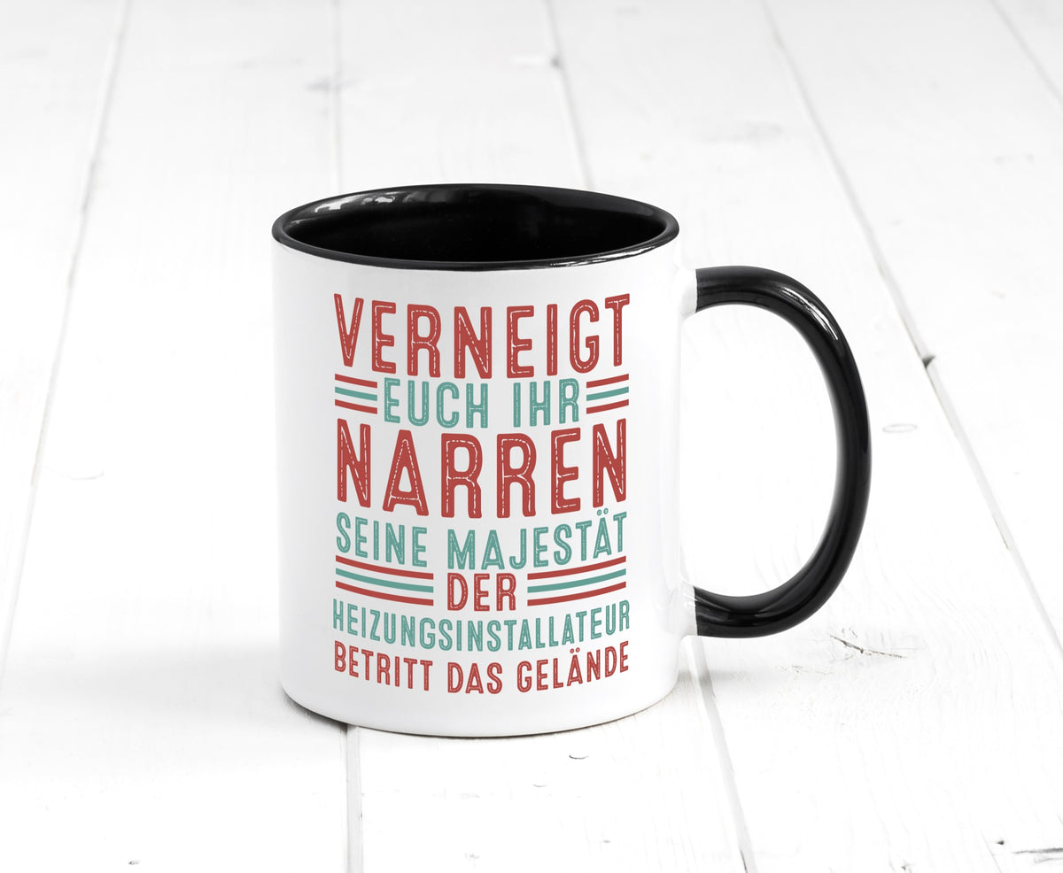 Verneigt euch: Heizungsinstallateur | Heizungsbauer Geschenk Humor Geschenkidee Tasse