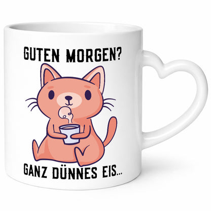 Guten Morgen | Morgenmuffel Dünnes Eis Katze mit Pulli Geschenk Tierliebhaber