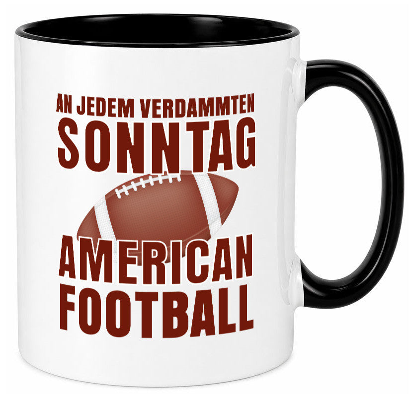 American Football | Sportfan Motiv jeden Sonntag Humor Geschenkidee Tasse