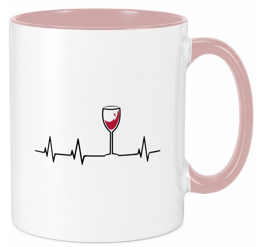 Wein Herzschlag | Rotwein Glas Trinker Winzer Humor Geschenkidee Tasse