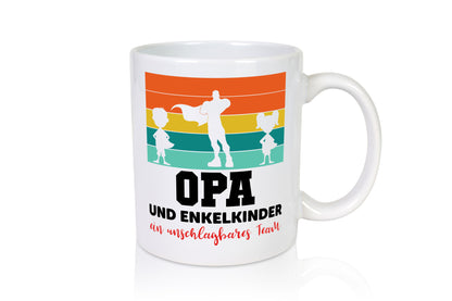 Opa und Enkelkinder ein unschlagbares Team Geschenkidee Familie Humor Tasse