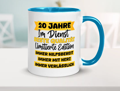 20 Jahre im Dienst | Jubiläum Arbeit v8 Geschenkidee Kollegen Büro Humor Tasse