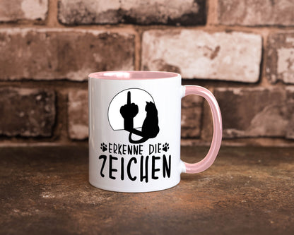 Erkenne die Zeichen | Katze Humor Tierliebhaber Geschenkidee Tasse