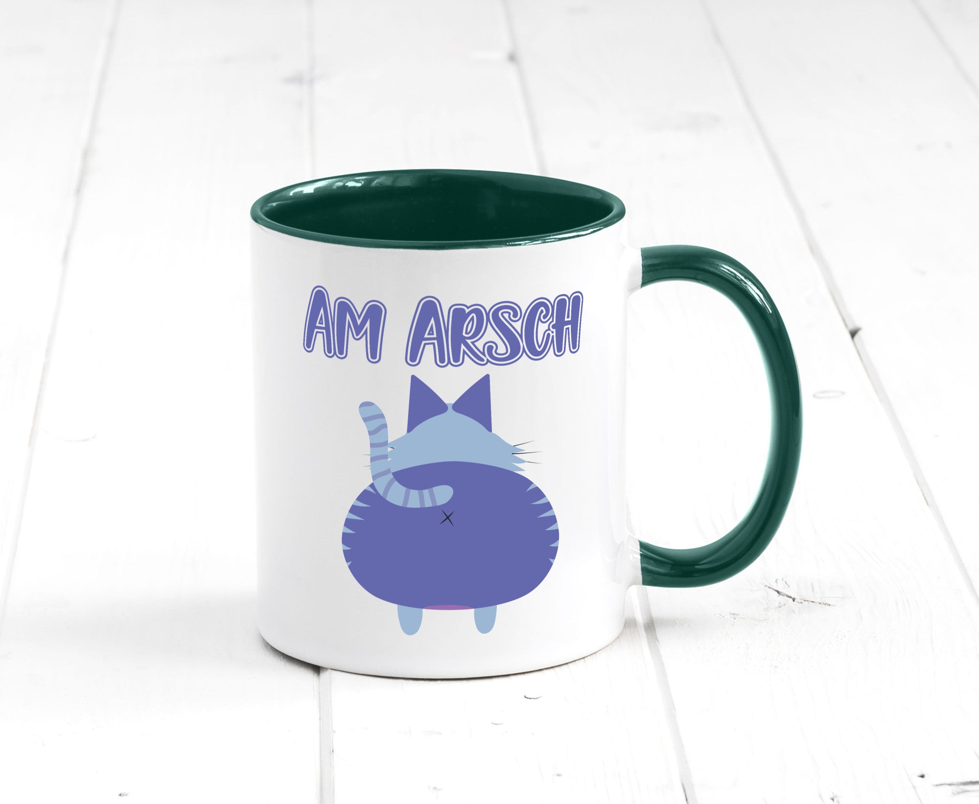 Am Arsch | Katzenmotiv Tasse Kollege Katzenbesitzer Geschenkidee Arbeit