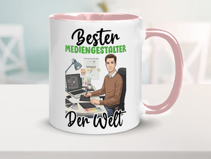 Bester Mediengestalter | Medien v2 Geschenk Humor Geschenkidee lustiger Spruch Tasse