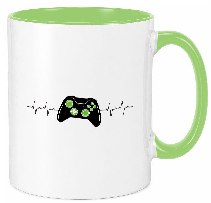 Controller Herzschlag | Heartbeat Gamer lustig Humor Geschenkidee Geschenk Tasse