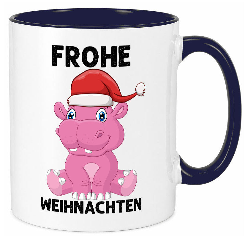 Frohe Weihnachten | Weihnachtstiere Nilpferd Humor Tierliebhaber Geschenkidee Tasse