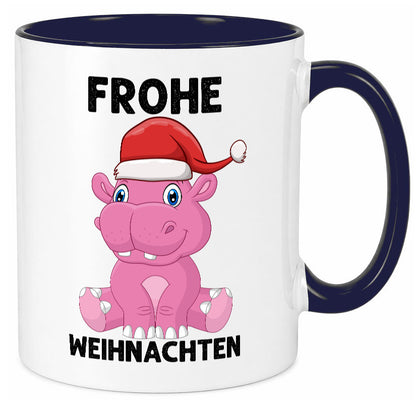 Frohe Weihnachten | Weihnachtstiere Nilpferd Humor Tierliebhaber Geschenkidee Tasse