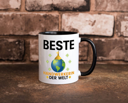 Welt Beste Handwerkerin | Handwerkerinnen lustiger Spruch Geschenk Humor Tasse