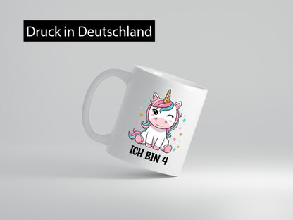 4. Geburtstag | 4 Jahre Einhorn Mädchen lustig Geschenkidee Geschenk Tasse