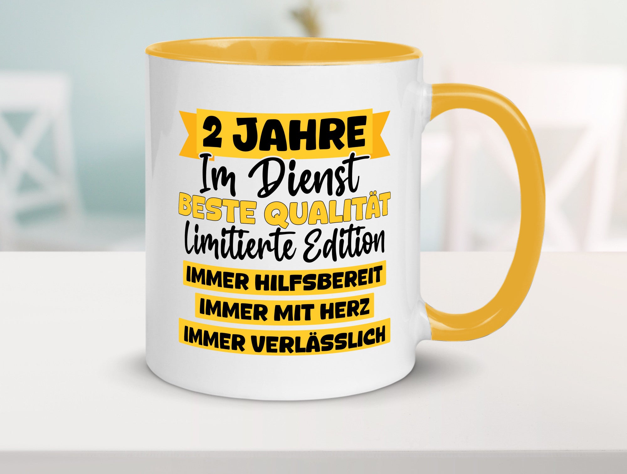 2 Jahre im Dienst | Jubiläum Arbeit v8 lustiger Spruch Geschenk Kollegen Büro